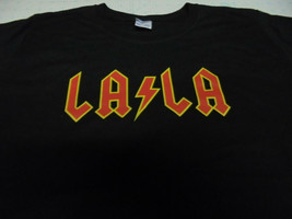 La La Lightning Bolt Black T-Shirt Womens Size S Like AC/DC Logo/DiLascia Lany - £12.19 GBP