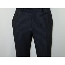Men Suit BERLUSCONI Turkey 100% Italian Wool Super 180's #Ber29 Navy Blue Stripe image 9