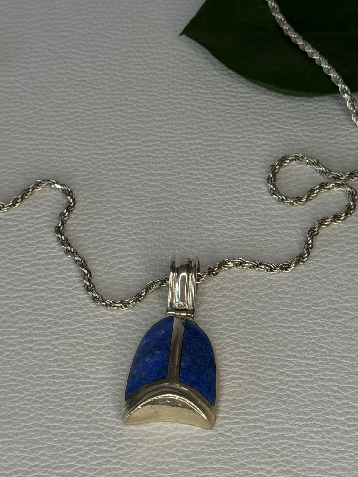 Vintage 925 Sterling Silver Sodalite Necklace Length 20 inch Item image 6