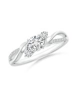 Angara Natural Three Stone Diamond Twisted Vine Ring in 14K Solid Gold (... - $1,970.10