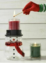 Bath &amp; Body Works Snowman Candle Holder Pedestal Single Wick Christmas NEW! - $17.81