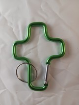 Aluminum Hook Carabiner Green Cross Shaped Key Chain, Backpack Clip, 1 PC - $64.55 MXN