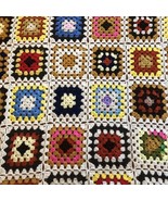 VTG Afghan Crochet Granny Square Blanket Handmade Throw Quilt Multicolor... - $101.87 CAD