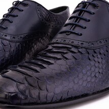 The Varenne Navy Pythn Leather Oxford Men Shoe image 4