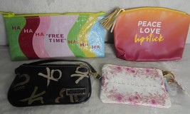 4X Lot of 2 Cosmetic Makeup Bags and 2 Change Coin Purses Blue Q Bags XOXO Glam - £5.30 GBP