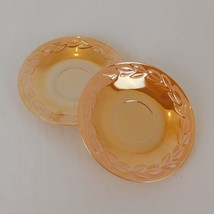 Set of 2 Anchor Hocking Fire King Peach Lustre Laurel Saucers ONLY 5.875&quot; dia - £12.18 GBP