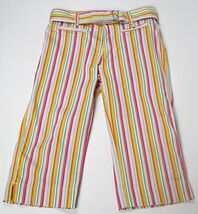 NO BOUNDARIES STRETCH GIRLS SIZE 8 COLORFUL STRIPED CAPRI PANTS  - $7.91