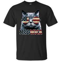 Funny Meowica Freedom Cat T-Shirt - Cool 4th of July Shirt - Independenc... - $19.95