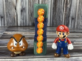 World of Nintendo Mario Goomba &amp; Fire Bar Action Figure Lot - 2.5&quot; - £10.82 GBP