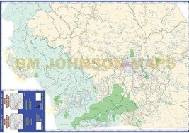 Boone Blowing Rock NC 27 x 39 Laminated Wall Map (G) - £37.19 GBP