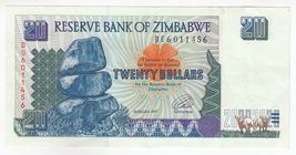 Zimbabwe, 20 Dollar, 1997, Reserve Bank of Zimbabwe, P7, XF++ - $12.20