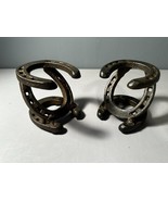 2 Beautiful Horseshoe Sculpture Home Decor Bookends Candle Holders Etc - $56.30 CAD