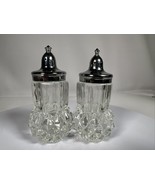 Antique Vintage Indiana Glass Clear Diamond Point Salt and Pepper Shakers - £10.29 GBP