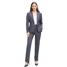 Anne Klein Gray Blue Pin Stripe Wool Blend Pantsuit Size 6 - $123.75