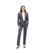 Anne Klein Gray Blue Pin Stripe Wool Blend Pantsuit Size 6 - $172.52 CAD