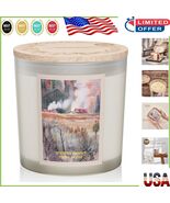 Large 24.7oz Sandalwood Scented Candle with 120 Hours of Burn &amp; Wooden Lid - $55.93 CAD