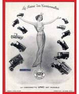 1922 Camionette UNIC *La Reine des Camionettes* GRANDE VINTAGE B/N AD -... - £13.45 GBP