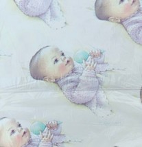 Vintage American Greetings Baby Retro Birthday Shower Gift Wrap Paper Ne... - £7.82 GBP