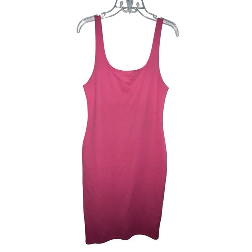 Zara Fitted Midi Dress Size XS Pink Sleeveless Bodycon Fitted Casual Tan... - $12.79