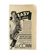1936 Conn Saxophone Advertisement Musical Band Instruments Indiana E17D - €17,15 EUR