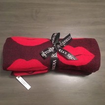 NWT $68 Victoria&#39;s Secret Flirt Fringe Throw Blanket 50 X 60 Red Lips Acrylic - £20.57 GBP