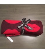 NWT $68 Victoria&#39;s Secret Flirt Fringe Throw Blanket 50 X 60 Red Lips Ac... - £20.57 GBP