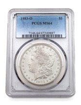 1883-O Silver Morgan Dollar Graded by PCGS as MS-64! Beautiful White Color - £158.25 GBP