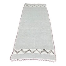 Vintage Embroidered Table Runner Centerpiece Purple Ombre Crochet Edging... - £22.04 GBP