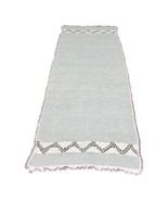 Vintage Embroidered Table Runner Centerpiece Purple Ombre Crochet Edging... - £22.38 GBP