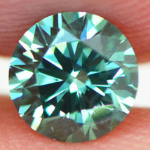 Green Diamond Fancy Color Round Shaped Loose 5.39 MM 0.58 Carat VS1 Enhanced - £493.12 GBP