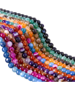 16" Natural Agate Stone Beads Strand 8 mm - 10 Colors DIY Jewelry Making - $29.99+
