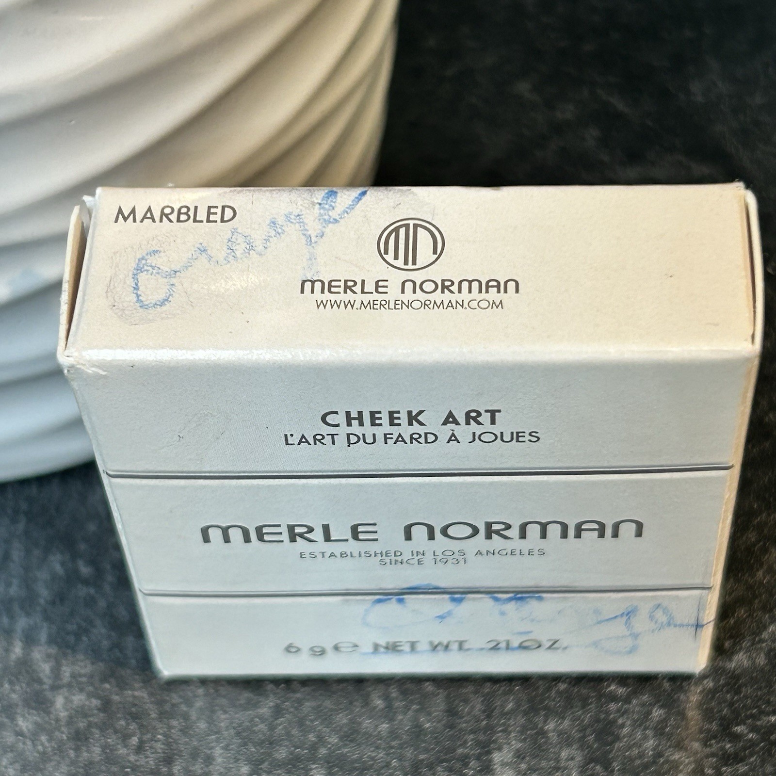 NEW Merle Norman Cheek Art Powder Blush MARBLED .21oz 6g Damaged Box Item image 6