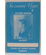 SUZANNE VEGA - VINTAGE ORIGINAL CONCERT TOUR CLOTH BACKSTAGE PASS - $10.00