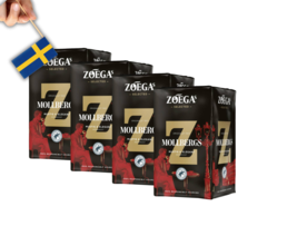 4 Zoégas Mollbergs Blandning – 450g (16 oz) – Premium Swedish Dark Roast... - $52.43