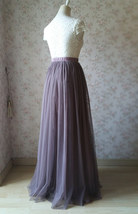 Brown Floor Length Tulle Skirt Women Plus Size Tulle Skirt for Wedding image 5