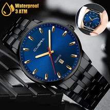 Waterproof Men's Watch Stainless Steel Quartz Classic Luxury Business Wristwatch - £22.79 GBP