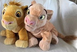 Disney Store Lion King Simba &amp; Nala Plush Stuffed Animals Super Soft - £17.39 GBP