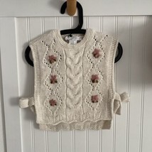 Zara Girls Floral Knit Bib Sweater Sleeveless Vest Top M (6-9 Years) NWT - $28.00