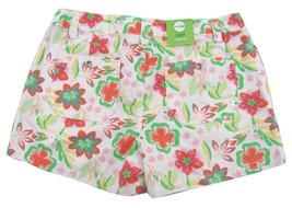 NEW White Floral Mini Shorts XL 14-16 Girls Multi Color Red Green Pink Youth JR - £9.67 GBP