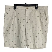 Izod Mens Shorts Size 40 Ivory Fishing Blue Oars Paddles Pockets Walking - $22.38