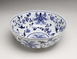 Zeckos AA Importing 59879 14 Inch Blue And White Bowl - £100.89 GBP