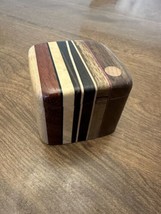 Inkwell Holder MCM Artisan Handcrafted Exotic Woods Vintage Mid-Century ... - $32.67