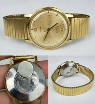 Timex men&#39;s watch vintage WEST GERMANY Electric gold 1970&#39;s RARE REAR CR... - €69,23 EUR