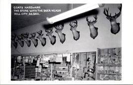 RPPC Coats Hardware Store Hill City SD South Dakota Mount Deer Head Postcard W20 - $2.95