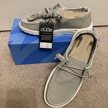 Hey Dude Women&#39;s Size 7 Wendy Chambray Light Grey White LW Slip On Casual - $46.28
