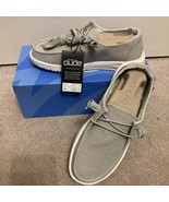 Hey Dude Women&#39;s Size 7 Wendy Chambray Light Grey White LW Slip On Casual - $63.29 CAD