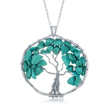 Sterling Silver Turquoise Beads Tree of Life Pendant - £47.98 GBP