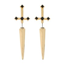 Kinitial Sword Ear for Women Vintage Cool  Crystal Ear Jacket Dagger Piercing St - £40.82 GBP