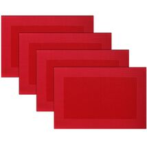 Elegant Heat-Resistant Vinyl Placemats Set of 4 - Washable Table Mats in... - $30.64