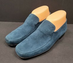 BALLY SWITZERLAND Women Blue Suede Havana Loafers Flats  Sz US 7 1/2 NEW - £114.33 GBP